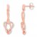 Diamond Heart Earrings 1/8 ct tw Round-cut 10K Rose Gold