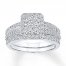 Diamond Bridal Set 1 ct tw Round-cut 14K White Gold