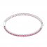 Lab-Created Ruby Bangle Bracelet Sterling Silver 7.25"