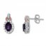 Amethyst Earrings White Topaz Sterling Silver/10K Rose Gold