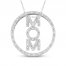 Diamond Mom Necklace 1/4 ct tw Round-cut 10K White Gold 18"