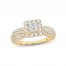 Diamond Engagement Ring 1 ct tw Princess, Round-Cut 14K Yellow Gold