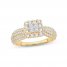 Diamond Engagement Ring 1 ct tw Princess, Round-Cut 14K Yellow Gold