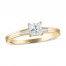 Diamond Engagement Ring 1/2 ct tw Princess/Baguette 14K Yellow Gold