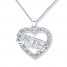 "Sister" Heart Necklace 1/20 ct tw Diamonds Sterling Silver