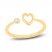 Diamond Accent Heart Cuff Ring Round-cut 10K Yellow Gold