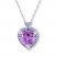 Amethyst Heart Necklace Tanzanites & Diamonds 10K White Gold