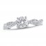 Lab-Created Diamonds by KAY Engagement Ring 1 ct tw Round-cut 14K White Gold