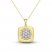 Diamond Square Necklace 1/2 ct tw Round-cut 10K Yellow Gold 18"