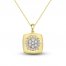 Diamond Square Necklace 1/2 ct tw Round-cut 10K Yellow Gold 18"
