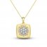 Diamond Square Necklace 1/2 ct tw Round-cut 10K Yellow Gold 18"