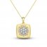 Diamond Square Necklace 1/2 ct tw Round-cut 10K Yellow Gold 18"