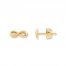 Young Teen Infinity Symbol Earrings 14K Yellow Gold