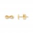 Young Teen Infinity Symbol Earrings 14K Yellow Gold