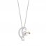 Disney Treasures Nightmare Before Christmas Citrine & Diamond Necklace 1/6 ct tw Sterling Silver 17"