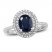 Blue Sapphire & Diamond Engagement Ring 3/8 ct tw Oval, Round-Cut 14K White Gold