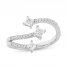 Three-Stone Diamond Ring 1/2 ct tw Princess/Round-Cut 10K White Gold