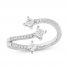 Three-Stone Diamond Ring 1/2 ct tw Princess/Round-Cut 10K White Gold