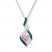 Blue/White Diamond Necklace 1/6 ct tw Sterling Silver