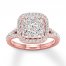Diamond Engagement Ring 3/4 ct tw Round-cut 14K Rose Gold