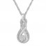 Diamond Necklace Sterling Silver