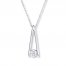 Diamond Necklace 1/10 Carat Round-cut 10K White Gold