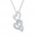 Double Heart Necklace 1/6 ct tw Round-cut Sterling Silver