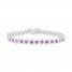 Amethyst Line Bracelet 10K White Gold 7.25"