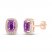 Amethyst Earrings 1/6 ct tw Diamonds 10K Rose Gold