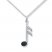 Music Note Necklace 1/20 ct tw Diamonds Sterling Silver