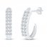 Diamond Hoop Earrings 1/3 ct tw 10K White Gold