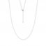 16" Adjustable Cable Chain 14K White Gold Appx. .7mm