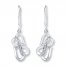 Infinity/Heart Earrings 1/15 ct tw Diamonds Sterling Silver