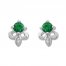Lab-Created Emerald Earrings Diamond Accents Sterling Silver