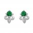 Lab-Created Emerald Earrings Diamond Accents Sterling Silver