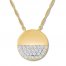 Diamond Circle Necklace 1/8 ct tw Round-cut 10K Yellow Gold