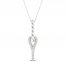 Love + Be Loved Diamond Necklace 1/10 ct tw 10K White Gold 18"