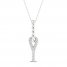 Love + Be Loved Diamond Necklace 1/10 ct tw 10K White Gold 18"