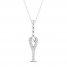Love + Be Loved Diamond Necklace 1/10 ct tw 10K White Gold 18"