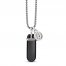 Bulova Onyx Necklace Stainless Steel 26-28"