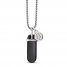 Bulova Onyx Necklace Stainless Steel 26-28"