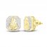 Men's Diamond Christ Earrings 1/4 ct tw 10K Yellow Gold
