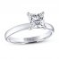 Leo Diamond Artisan Ring 1-1/2 Ct Princess-cut 14K White Gold