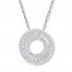Circle Necklace 1/15 ct tw Diamonds 10K White Gold