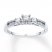 Three-Stone Ring 1/4 ct tw Diamonds 10K White Gold