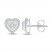 Diamond Heart Earrings 1/3 ct tw Round-cut 10K White Gold