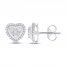Diamond Heart Earrings 1/3 ct tw Round-cut 10K White Gold