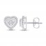 Diamond Heart Earrings 1/3 ct tw Round-cut 10K White Gold