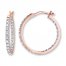 Hoop Earrings 1/4 ct tw Diamonds 10K Rose Gold