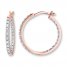 Hoop Earrings 1/4 ct tw Diamonds 10K Rose Gold